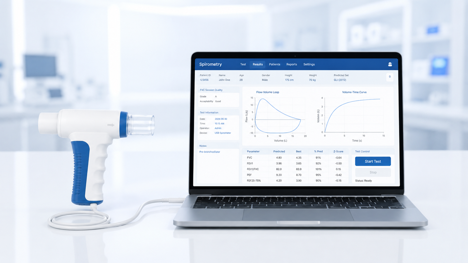 AMRITShvAsa Digital Spirometer by AMRIT MediTech
